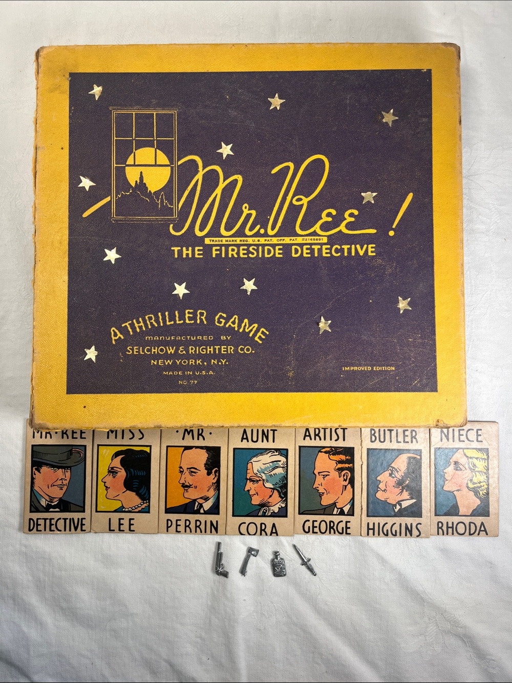 Mr. Ree! The Fireside Detective Vintage Board Game - Incomplete